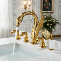 Swan Faucet with Handheld Shower Stylish Fixture Resistant