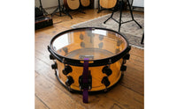 14inch Snare Drum with Black Hardware Translucent Acrylic Snare Drum Glossy for Drummers, Artists, Live Stage, Practice Room