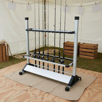 Fishing Rod Display Stand Aluminum Alloy Fishing Pole Display Stand Space-Saving for Garage