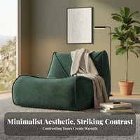Frosted Fabric Finish Caterpillar Chair Minimalist Design Modern Foam-Filled Lounger interlocking Block design Single Sofa No Assembly Required for Young Adults, Interior Designers, Bedroom, Lounge Area, perusing corner, Apartment
