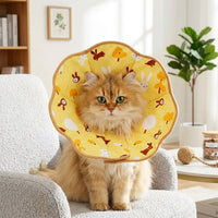 Soft Pet Cone and Kitten Cone with Drawstring, Nylon Cartoon Style Puppy Cone for Small Dogs, Pet Neck Cone for After Surgery Anti Bite Lick Use