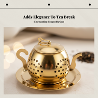 Tea Infuser Gold Color Finish Locking Spice Basket Rust-Resistant Reusable Design for Seniors, Travel, Office, Meal Preparation