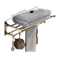 Antique copper towel rack, shelf set
