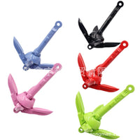 Blue Plastic-Coated Folding Umbrella Anchor for Fishing Boats and Kayaks