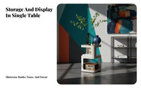 C-Shaped End Table Minimalist design Nightstand Rounded Corners for Home Office