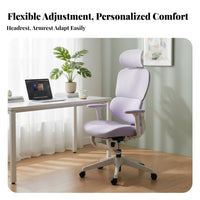 Ergonomic Chair with Headrest Adjustable Support for Home, Telecommuting Workers