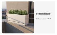 Anti-Rust Outdoor Planter with Drainage Tray Weather Resistant Heavy-Duty Outdoor Planter Long-Lasting Finish Galvanized Steel Flower Box for Apartment Dwellers, DIY Decorators, Balcony, Rooftop, Courtyard, Garden