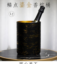 高档不锈钢冰桶鳞纹香槟桶家用红酒冰镇酒吧ktv冰酒器样板房装饰