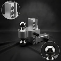 Adjustable Ball Mount with Dual Balls Aluminum Trailer Hitch with Dual Balls Lockable Adjustable Trailer Hitch for Rv Owners, Road Trips