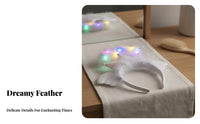 Light-up Celestial Glo Feather Extension Circle Headband Built-in Battery Light-Emitting Crown Celestial Feather Extension
