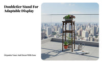 Solid Wood Construction Tall Wooden Flower Stand Chinese Design Design Unrestricted Standing Pot Riser Floor-Standing Plant Holder Minimalist Aesthetic for Homeowners, Interior Decorators, Living Room, Balcony, Tea House, Hotel Lobby