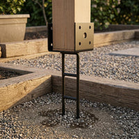 Ground Stake Post Base Welded Metal Post Anchor Bolt Hole for Deck Building