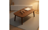 Rectangular Coffee Table Modern Coffee Table with Solid Wood Legs Minimalist Furniture for Living Room, Apartment