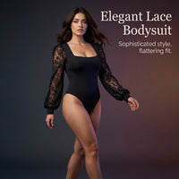Swimsuits for Women Modest Long Sleeve Swim Dress, Elegant Polyester with Lace Overlay, Square Neck Design for Park Fun