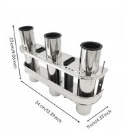 3 Tube Rod Holder Mirror Finish Stainless Steel Rod Rack Easy Install for Anglers