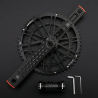Double Chainring Crankset CNC Machined Crankset with Bottom Bracket Aluminum Alloy Crank Arm Set for Road Bikers, Cyclists