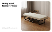 Folding Foldable Bed with Mattress Space-Saving Design Foldable Bed with Mattress Portable Single Sleeper for Grown-Ups, Guests, Dorm Room, Hotel