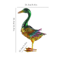 Metal Duck Statue Hand Painted Iron Duck Yard Art Protection for Courtyard