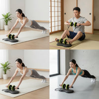 Ergonomic Abdominal Roller with Resistance Bands Stable Ab Roller with Knee Pad Beginner-Friendly Fitness Equipment Compact for Home Gym, Indoor Workouts
