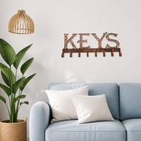 Modern Brass Key Holder, Wall Mounted Metal Key Hanger with Multi-Hooks, Hollow Carved Iron Key Hook for Front Door, 3-5kg Capacity