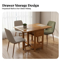 Expandable Gateleg Console Seats 4 to 6 People Transformable Console Table Foldable Design Space-Saving for Living Room
