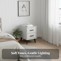 Nightstand with Drawers Space-Saving 2-Drawer End Table Compact Size for Renters