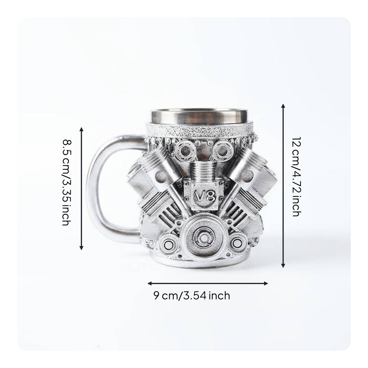 V8 Engine Mug 3D Design V8 Coffee Mug Resin for Desk Display