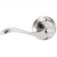 Keyless Bathroom Door Lock, Three-Lever Handle, Privacy Interior Lock, Zinc Alloy, Easy to Install, Suitable for Bedroom and Bathroom