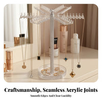 Countertop Jewelry Display Stand | Multiple Hanging Hooks, Acrylic Jewelry Tree, for Vanity