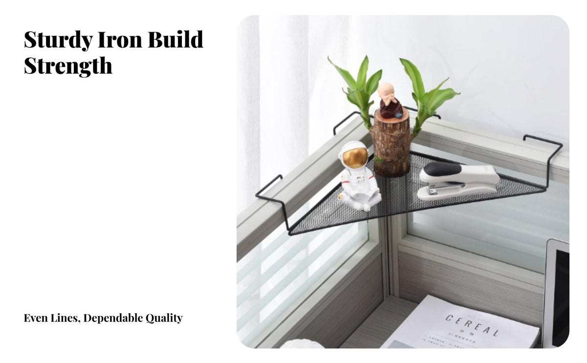 Space-Saving Design Triangular Cubicle Shelf Versatile Display Corner Rack Sturdy Support Office Organizer Strong Load-Bearing for off-Site Workers, Students, Home Gardeners, Balcony, Desk, Workspace, Study Room