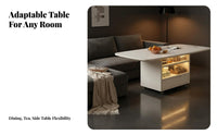 Elevate-Top Coffee Table Multi-Functional Transformable Elevate-Top Table Hidden Compartments Sturdy Construction for Homeowners