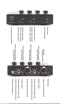 Microphone Amplifier Dual-Channel 48V Phantom Power Supply for Dynamic and Condenser Microphones