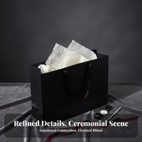 Elegant Design Black Paper Gift Bag Thick Cardstock Material Black Gift Bag with Handles Reinforced Bottom for Men, Adults, Corporate Events