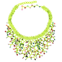 Handwoven Beaded Necklace with Adjustable Vine Design for Women