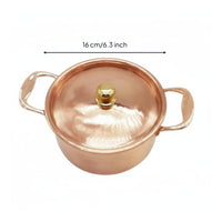 Small Copper Pot European Style Copper Stockpot with Lid Craftsmanship Cookware for Dining Table