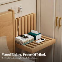 Fold-down Nightstand Space-Saving Foldable surface Shelf surfacemounted Appearance