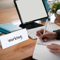 Tent Desk Sign Reusable Office Accessory White