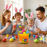 Felt Easter Basket Handbag, Easter Candy Bag, Cloth Easter Basket Adorable Design Easter Egg Search Bucket Festive Cartoon Animal Gift Bag for Young Children, Arts and Crafts Activity