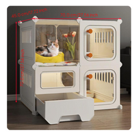 Indoor cat villa with litter box