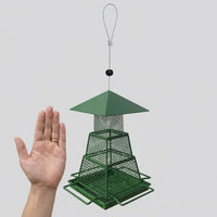 nectar dispenser Retractable Metal Mesh Tube with Drainage, 3 Level Hanging Feeder for Garden Patio Decor, Hanging Feeders Attract Avian Species