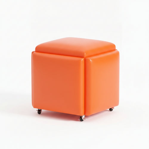 Padded Cube Stool Square Folding Stool Compact for Side Table