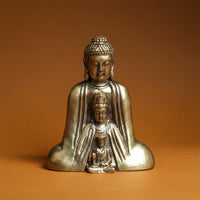 Brass Buddha Statue Intricate Elaboration Buddhist Sculpture Fine Workmanship