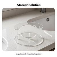 Tiered Cosmetic Rack Multi-Functional Tiered Display Tray Transparent for Women