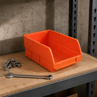 Garage Storage Bins Space Saving Orange Storage Bin Versatile Wall-Attached Tool Bins for Workshop