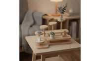 Tabletop Figurine Stand Tiered Wooden Display Rack Multifunctional Multi-Tier Display Shelf for Collectors, Desk Organization