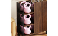 Sports Storage Cabinet Uncovered Shelves Mobile Storage Cabinet Rolling Organizer Compact Easy Reach for Gym