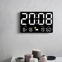 Large Wall Clock with Barometric Temperature and Humidity Sensing, Multicolor Weather Clock 8012