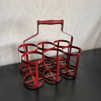 Beer Carrier Metal 6 Cup Drink Holder with Handle 6 Bottle Rack for Hosts