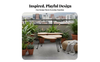 foldable Coffee Table Foldable Design Bean-Shaped Folding Table Space-Saving