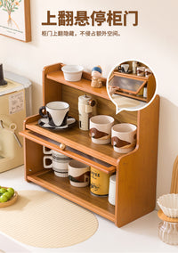 3-Tier Bamboo Cup Rack for Tabletop, Tea Cups, Coffee Mugs, and Kitchen Utensils